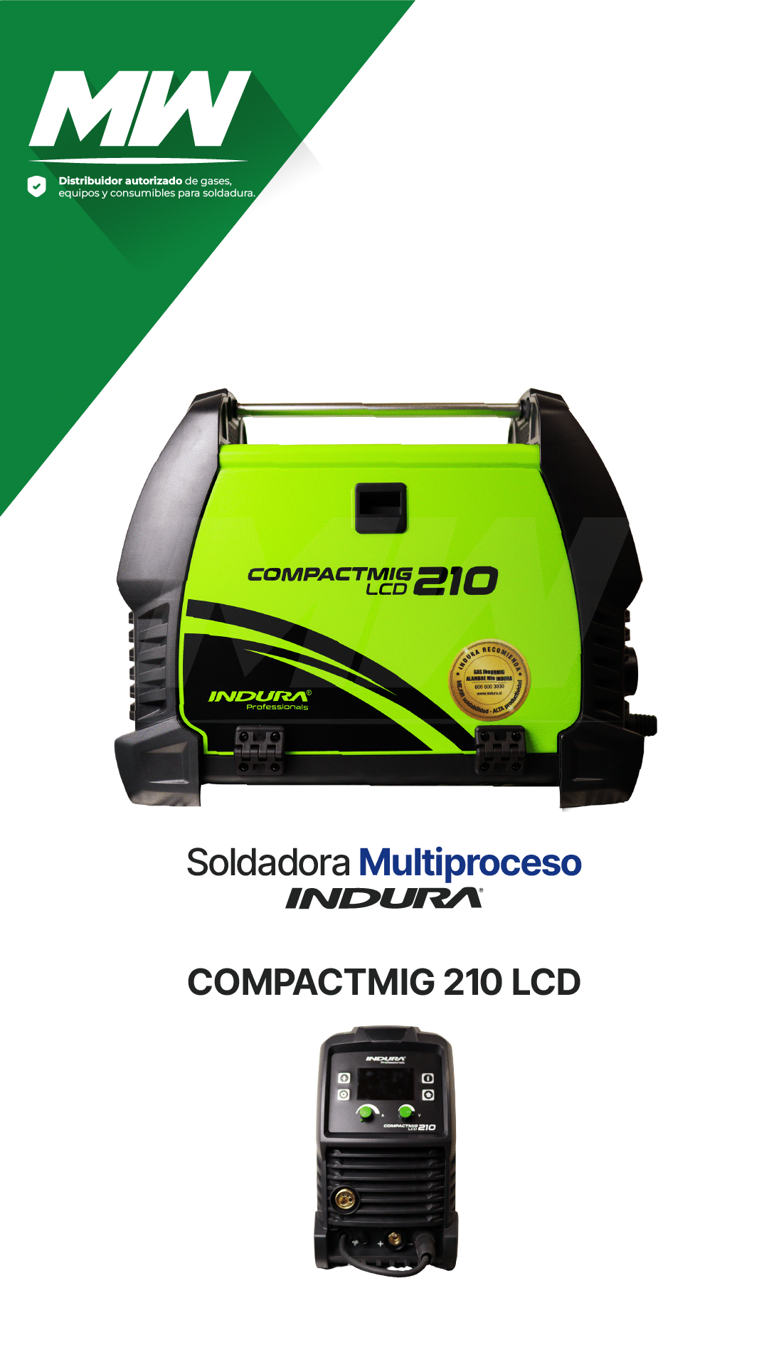Soldadora Multiproceso CompactMIG 210 LCD